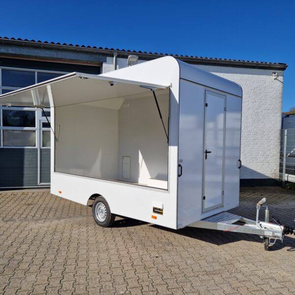 Verkaufsanhänger VK 360 200 aero retro 360cm 1 Verkaufsklappe 230 Volt Strom IL 1300kg Abverkauf