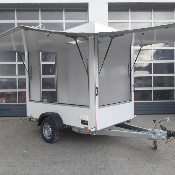 Verkaufsanhänger TFS Multi VK 250.02 250x150x200 2 Klappen Hecktür 230V IL Dachlüfter 100kmH 1300kg